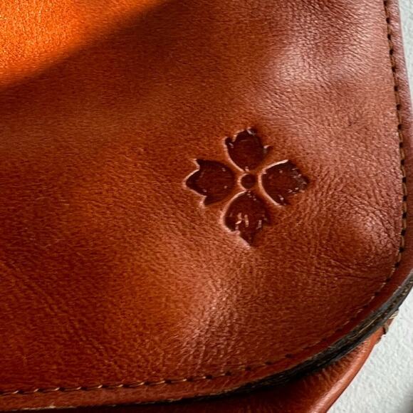 Patricia Nash Crossbody Bag Cognac Embossed Hand Tooled Leather Zip Pockets - Picture 5 of 8